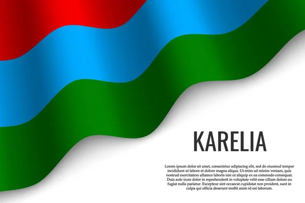 Machać Flaga Karelii Region Rosji Przezroczystym Tle Wzór Plakatu Lub — Wektor stockowy