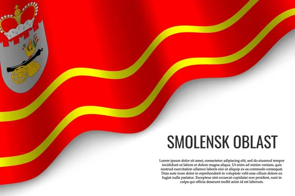 Macha Flagą Smoleński Region Rosji Przezroczystym Tle Wzór Plakatu Lub — Wektor stockowy
