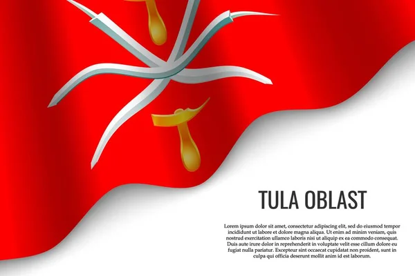 Ondeando Bandera Del Óblast Tula Una Región Rusia Fondo Transparente — Vector de stock