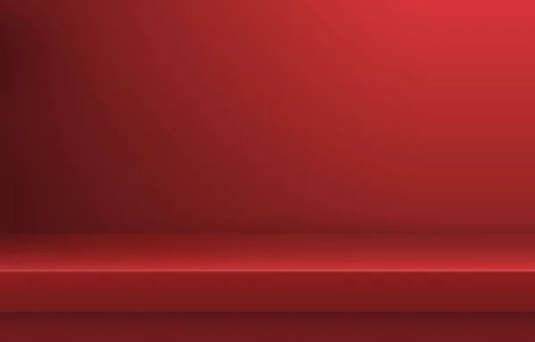 Estante Color Rojo Vacío Con Fondo Sombra Plantilla Para Presentación — Vector de stock