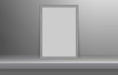 ahşap fotoğraf çerçevesi gölge ile. vektör çizim