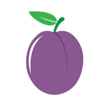 Bahçe Erik simgesi. Vektör çizim, beyaz arka plan üzerinde Isolatrd