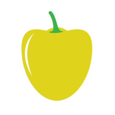 sarı tatlı biber simgesi. Vektör çizim, beyaz arka plan üzerinde Isolatrd