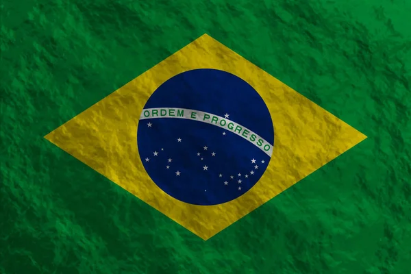 Brasilianische Flagge Grunge Stil Mit Notfall Textur — Stockvektor