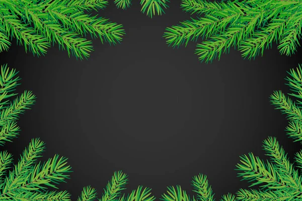 Bonne Année Fond Avec Des Branches Arbres Noël — Image vectorielle