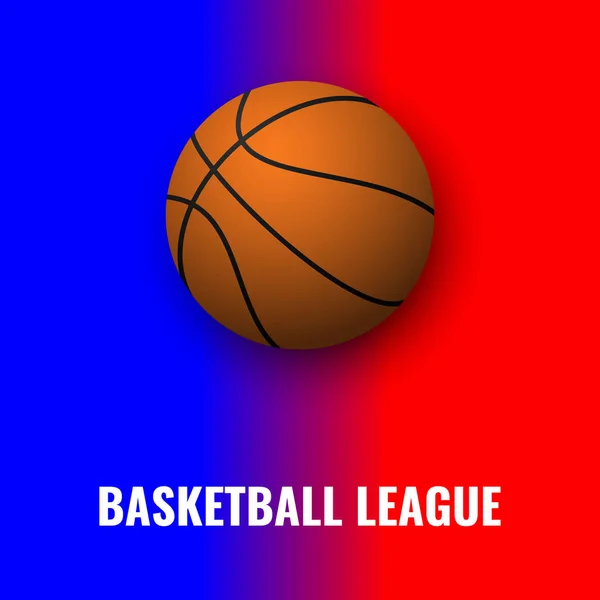 Banner Basquetbol Con Pelota Ilustración Deportiva — Vector de stock