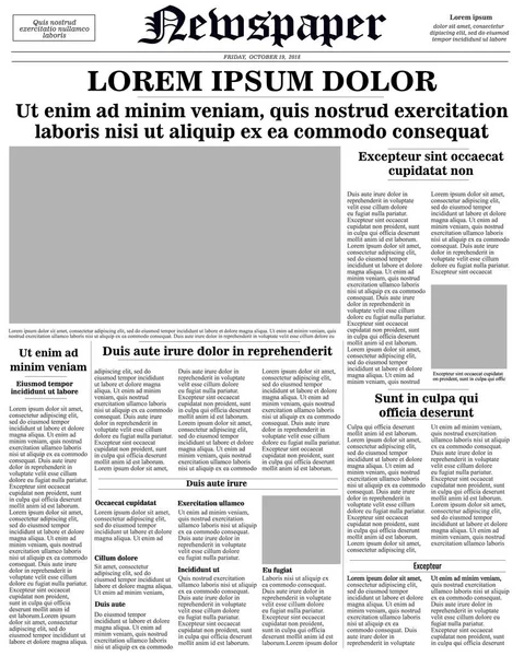 realistic newspaper front page template. vector illustration