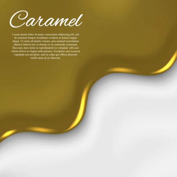 Flüssiger Karamell Hintergrund Vorlage Für Banner Design — Stockvektor