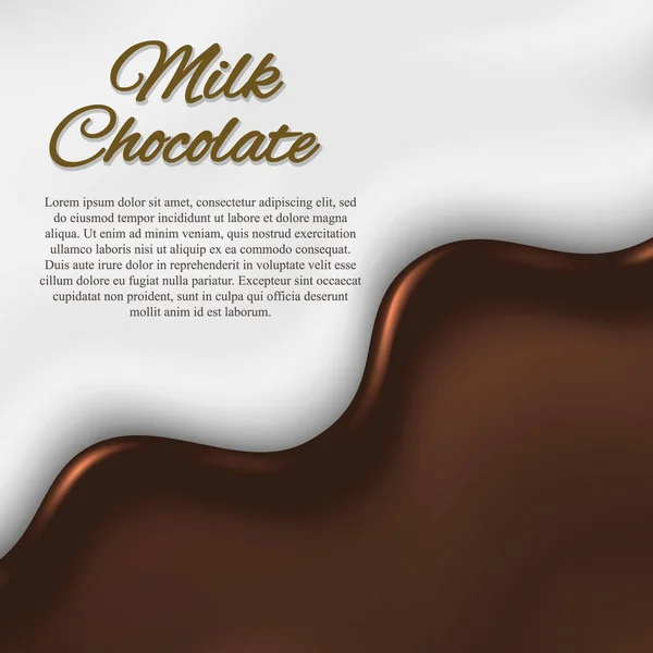 Flüssige Schokolade Hintergrund Vorlage Für Banner Design — Stockvektor