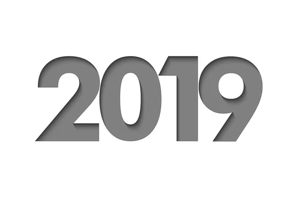 新年あけましておめでとうございます 2019 カット紙背景 ベクトルのパンフレットのデザイン テンプレート — ストックベクタ