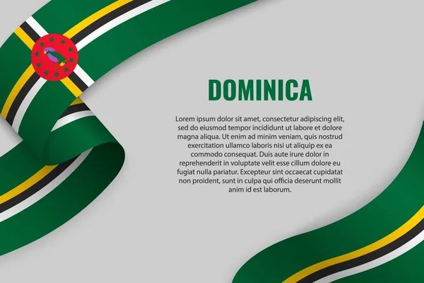Vifta Med Band Eller Banner Med Flagga Dominica Mall För — Stock vektor