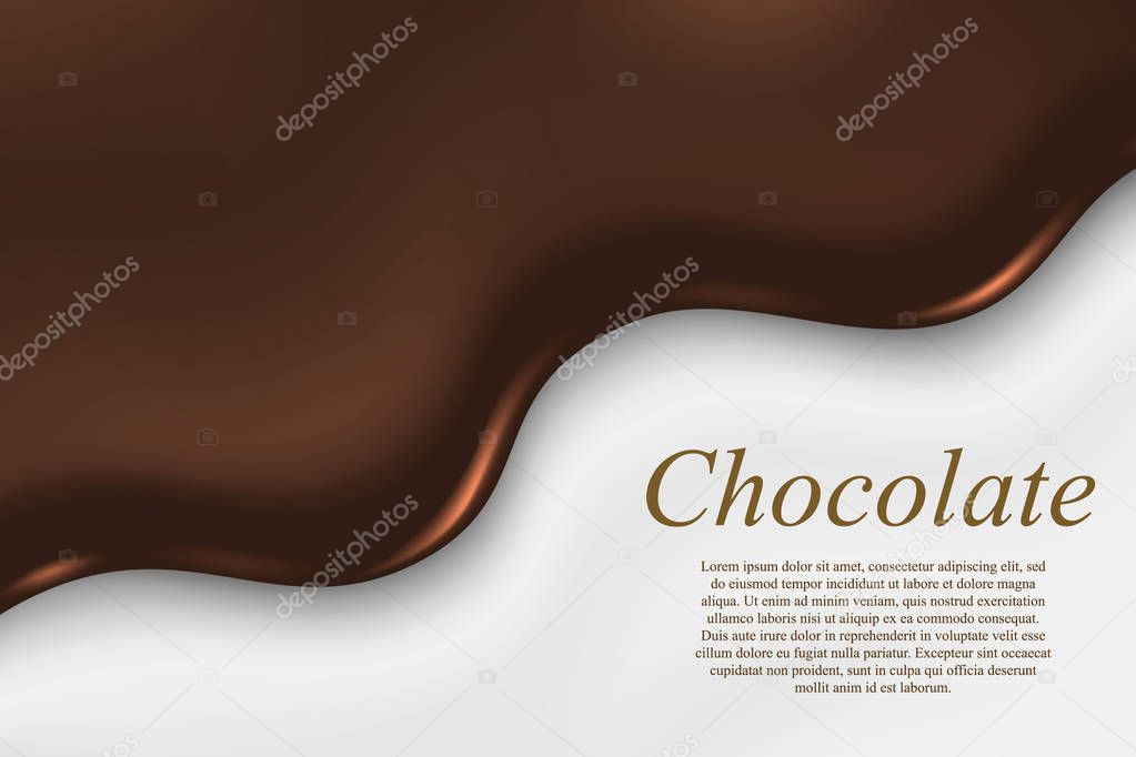 liquid chocolate background, template for banner design