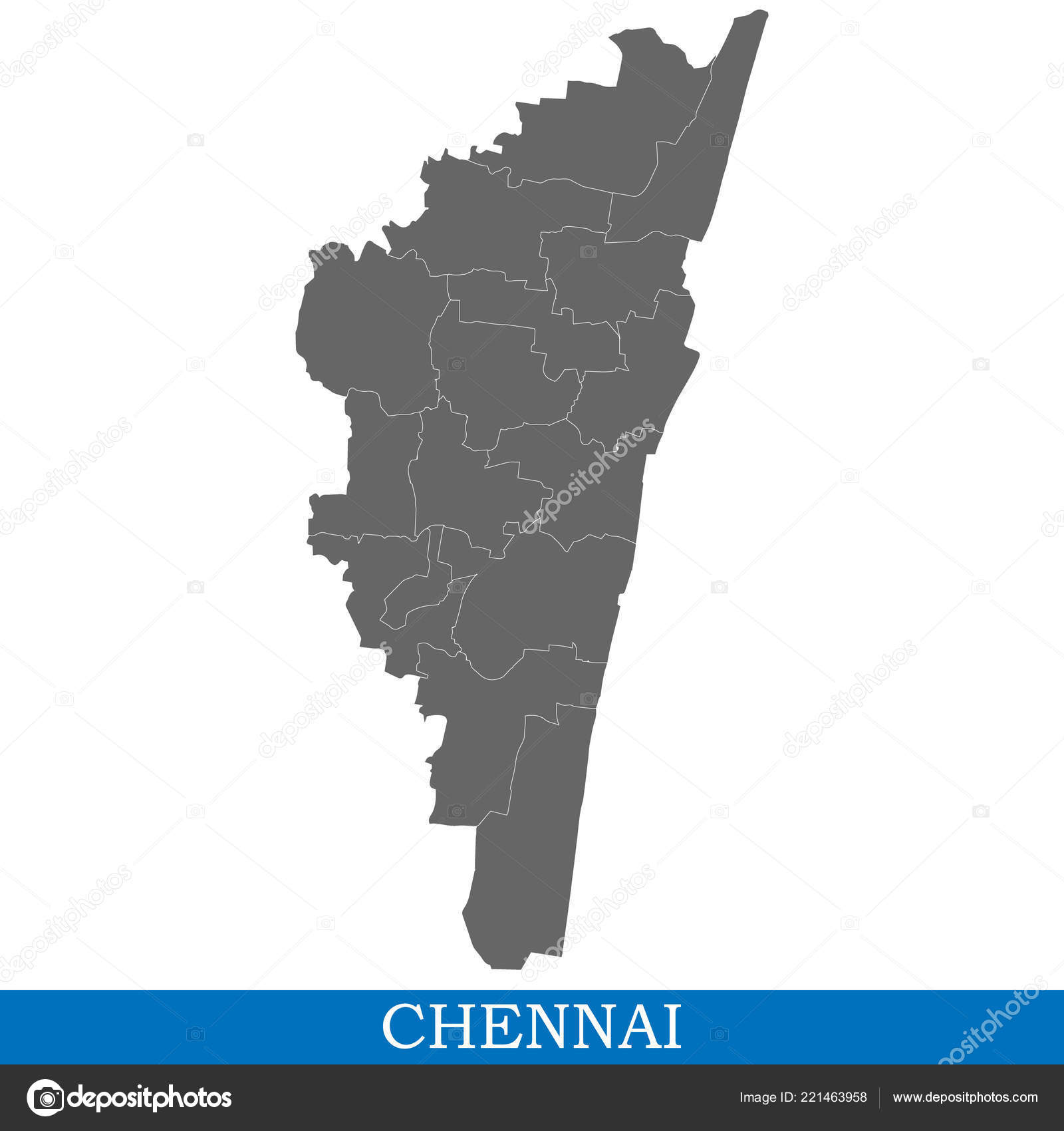 Chennai Detailed Map Of Chennai City Administrative, 60% OFF