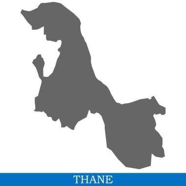 Yüksek kalite Thane bir şehir Hindistan, ilçe sınırları ile haritasıdır