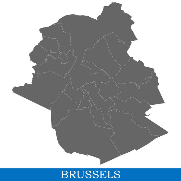 Высококачественная карта Брюсселя - город в Бельгии, граничащий с Францией.
