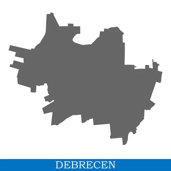 Mapa Alta Calidad Debrecen Una Ciudad Hungría Con Fronteras Distritos — Vector de stock