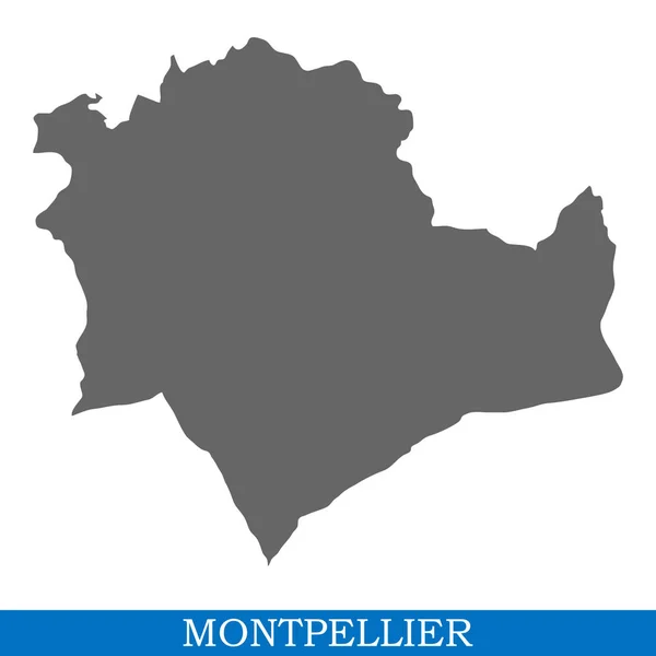 Mapa Alta Calidad Montpellier Una Ciudad Francia Con Fronteras Distritos — Vector de stock