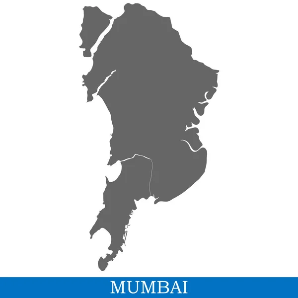 Mapa Alta Calidad Mumbai Una Ciudad India Con Fronteras Distritos — Archivo Imágenes Vectoriales