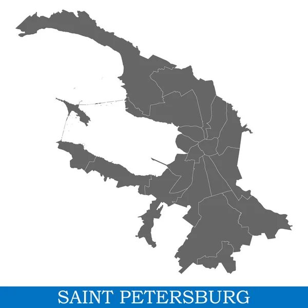 Mapa Alta Calidad San Petersburgo Una Ciudad Rusia Con Fronteras — Archivo Imágenes Vectoriales