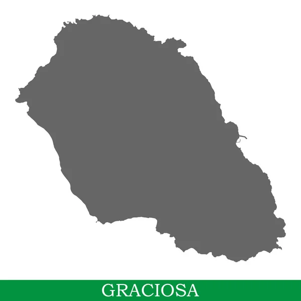 Hochwertige Karte Von Graciosa Ist Eine Insel Portugal — Stockvektor