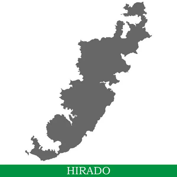 Vysoce Kvalitní Mapa Hirado Japonský Ostrov — Stockový vektor