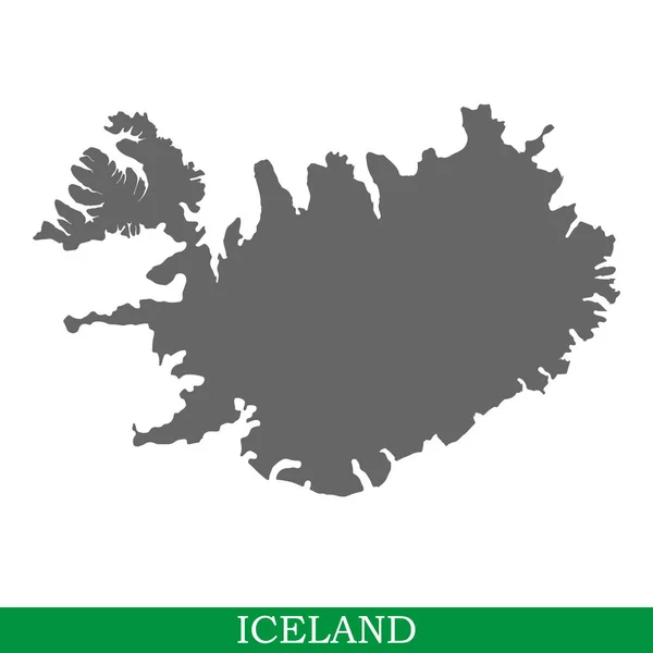 Mapa Alta Qualidade Islândia Principal Ilha Islândia — Vetor de Stock