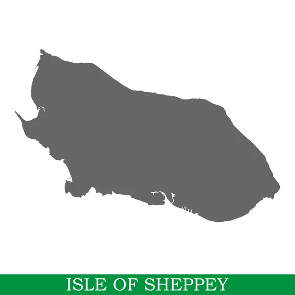 Carte Haute Qualité Île Heppey Est Une Île Royaume Uni — Image vectorielle