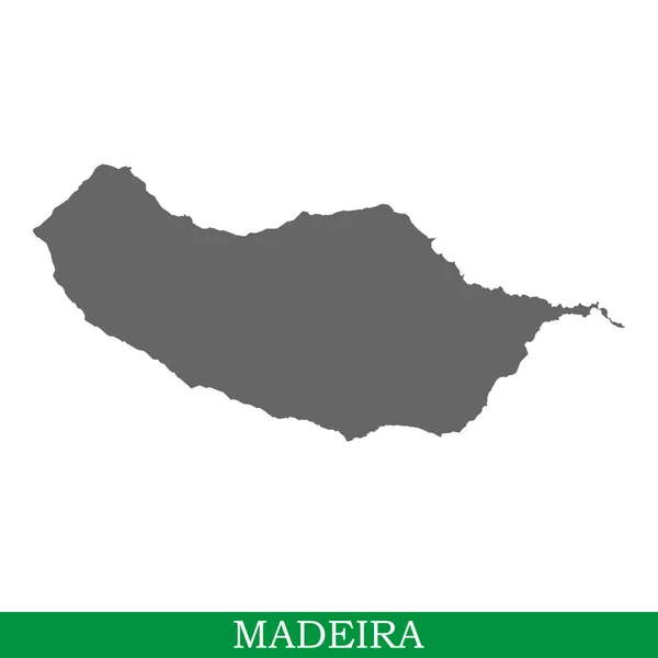 Hoge Kwaliteit Kaart Van Madeira Een Eiland Portugal — Stockvector