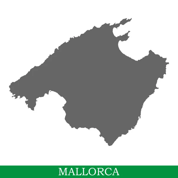 Mapa Alta Calidad Mallorca Isla España Islas Baleares — Vector de stock