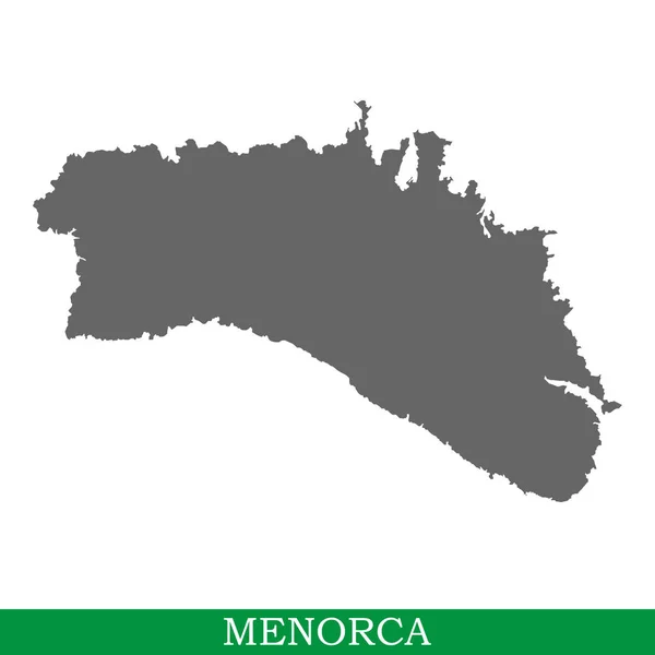 Peta Berkualitas Tinggi Menorca Adalah Pulau Spanyol Kepulauan Balearik - Stok Vektor