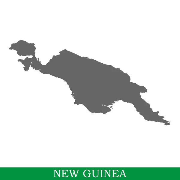 Vysoce Kvalitní Mapa Nová Guinea Ostrov Indonésie Papua Nová Guinea — Stockový vektor
