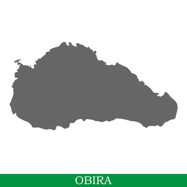 Υψηλής Ποιότητας Χάρτης Της Obira Είναι Νησί Της Ινδονησίας — Διανυσματικό Αρχείο