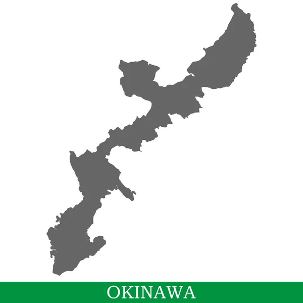 High Quality Map Okinawa Island Japan — Stock Vector