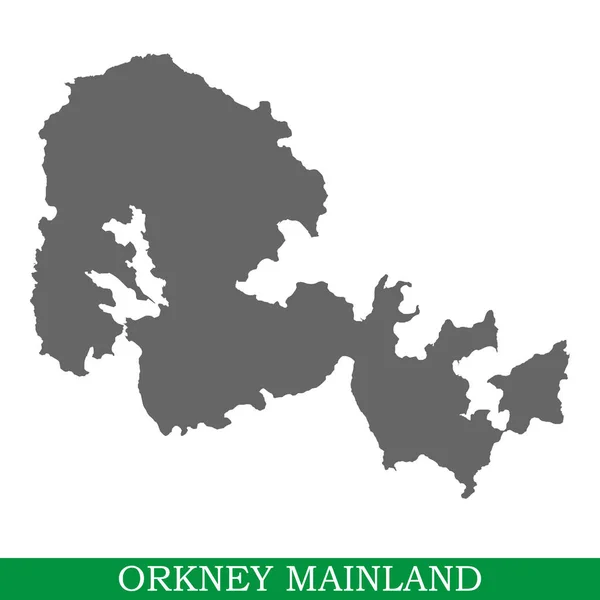 Mapa Alta Qualidade Orkney Mainland Uma Ilha Reino Unido — Vetor de Stock