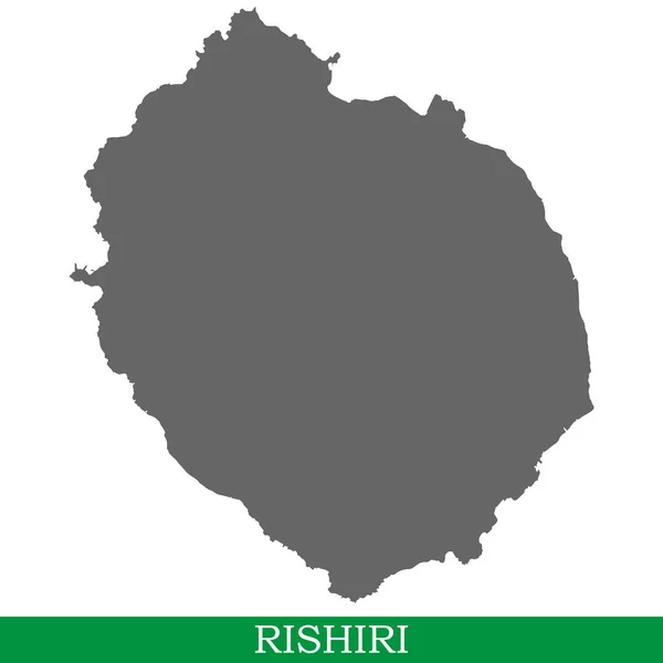 Carte Haute Qualité Rishiri Est Île Japon — Image vectorielle