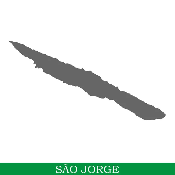 Mapa Alta Calidad Sao Jorge Una Isla Portugal — Archivo Imágenes Vectoriales