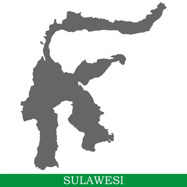 Hochwertige Karte Von Sulawesi Ist Die Insel Indonesien — Stockvektor