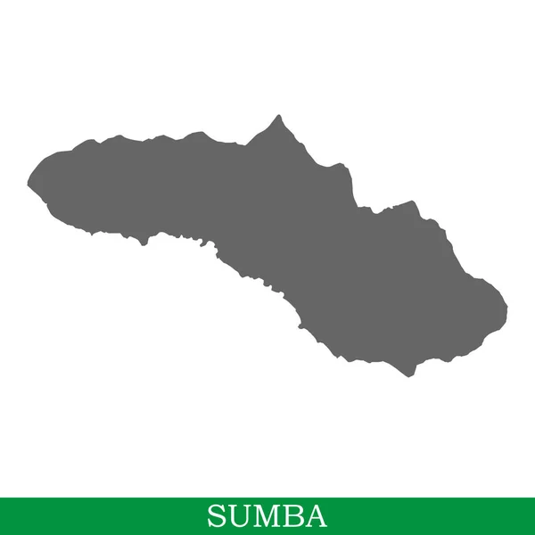 Mappa Alta Qualità Sumba Isola Indonesia — Vettoriale Stock