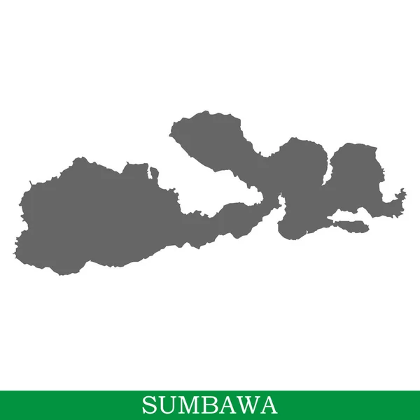 Mapa Alta Calidad Sumbawa Isla Indonesia — Archivo Imágenes Vectoriales