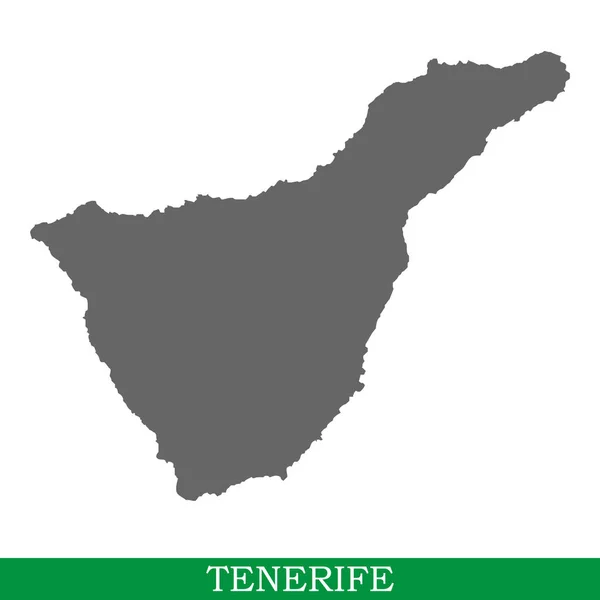 Mapa Alta Calidad Tenerife Isla España Islas Canarias — Vector de stock