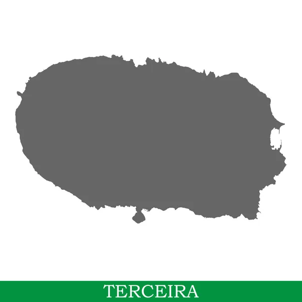 Mappa Terceira Alta Qualità Isola Portogallo — Vettoriale Stock