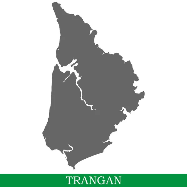 Trangan の高品質地図はインドネシアの島 — ストックベクタ