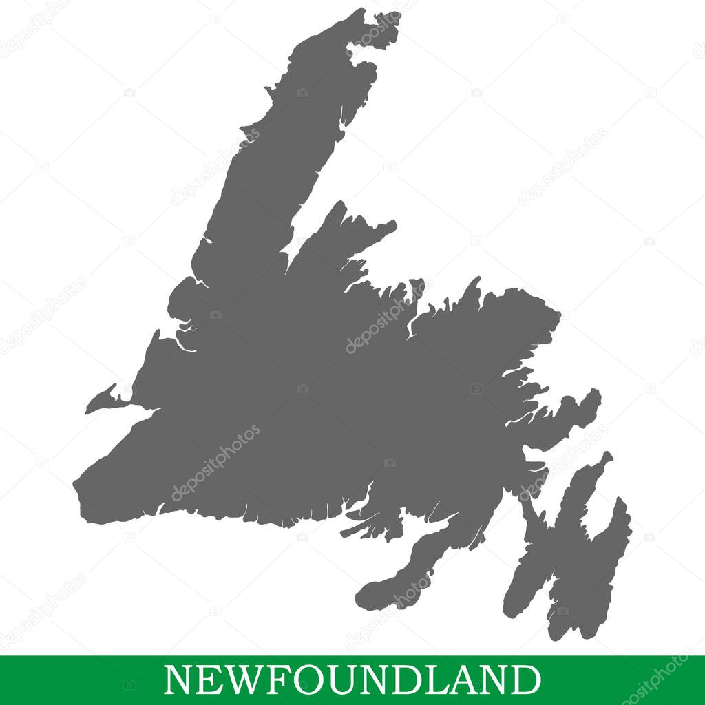 High quality map of Newfoundland is the island of Canada