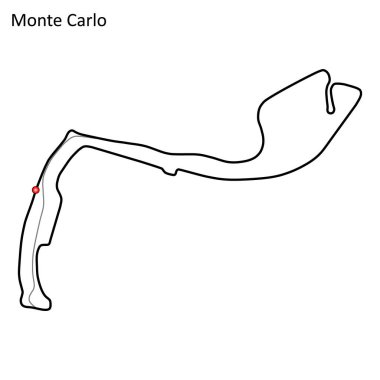 Monako grand prix yarış pisti. devre motor sporları ve autosport için. Vektör çizim.