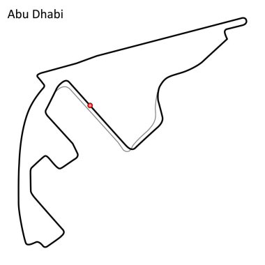 Abu Dabi grand prix yarış pisti. devre motor sporları ve autosport için. Vektör çizim.