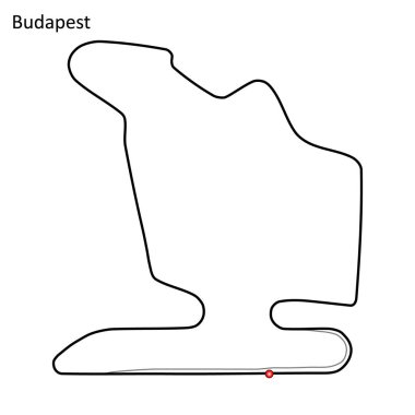Budapeşte grand prix yarış pisti. devre motor sporları ve autosport için. Vektör çizim. Tasarımınız için vektör illustrationfor