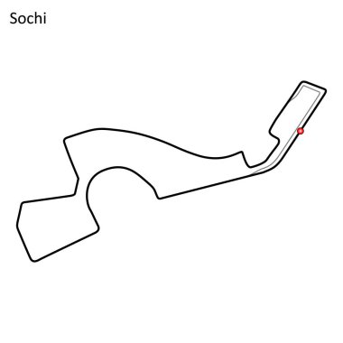 Sochi grand prix yarış pisti. devre motor sporları ve autosport için. Vektör çizim. Tasarımınız için vektör illustrationfor