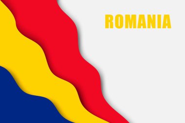 Kağıt arka plan bayrak Romanya ile kesme