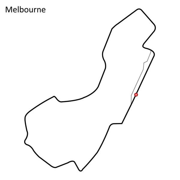 Melbourne Grand Prix Banan Krets För Motorsport Och Autosport Vektorillustration — Stock vektor