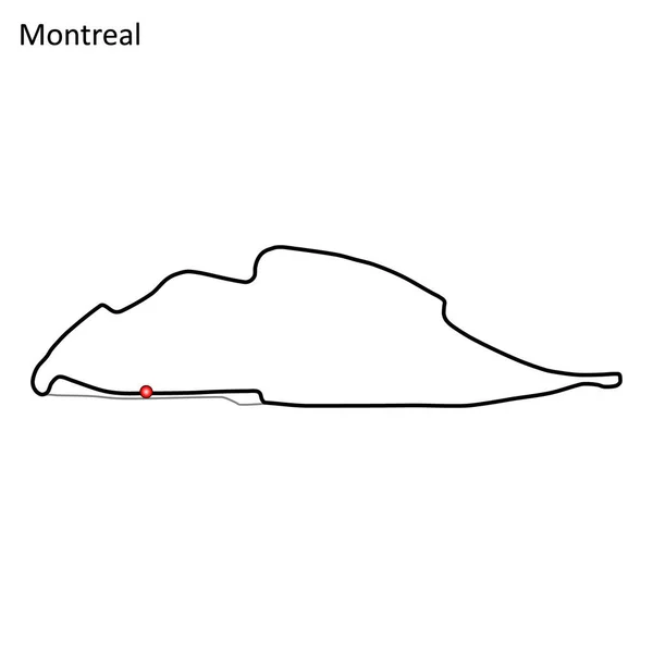 Montreal Grand Prix Banan Krets För Motorsport Och Autosport Vektorillustration — Stock vektor